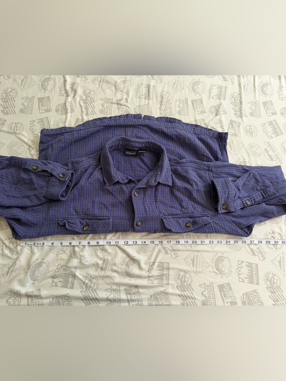 Vintage Patagonia Flannel Shirt Men’s L Blue Plaid Organic Cotton MadeinPortugal - Picture 6 of 6